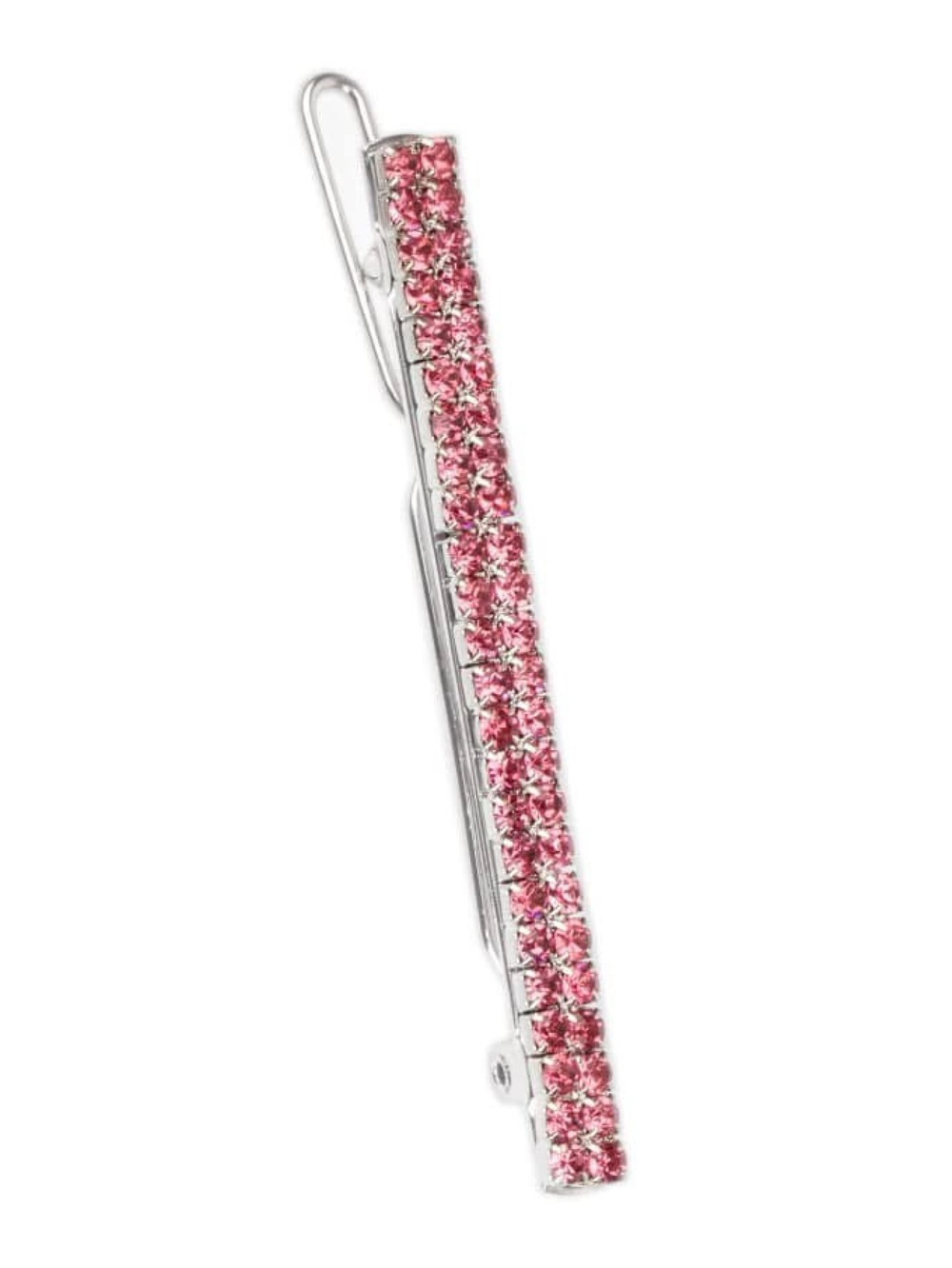 Set of 2 Pink crystal Barrettes - Picture 3 of 5